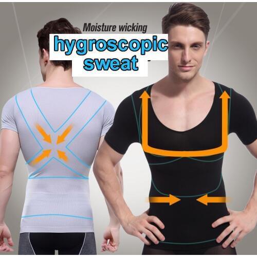 New 2019 indoor warm functional bodybuilding tights compression lingerie corset short-sleeved mens corset fitness tshirt