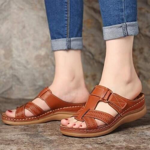 NEW Women Open Toe Sandals Comfy Soft Orthopedic Heightened Sole Casual Shoes Slippers