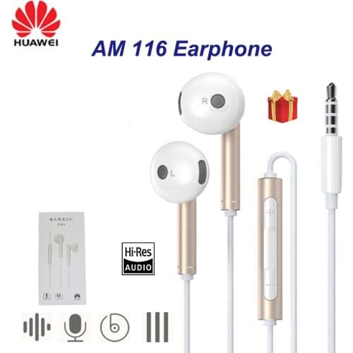 Original Huawei Earphone AM116 Volume Mic 3.5mm Metal Headset For xiaomi Huawei P7 P8 P9 Lite P10 Plus Honor 5X 6X Mate7 8 9