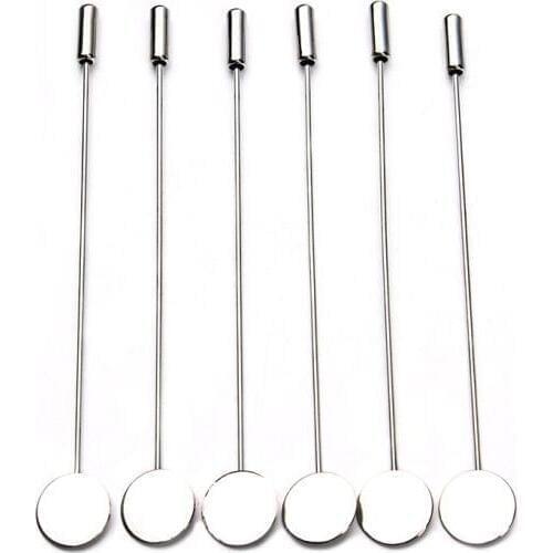 10pcs/lot Copper 95mm Length Blank Brooch Base Brooch Setting Rhodium Color Paste Shape Flat Pad With Stopper Brooch Pin F3661