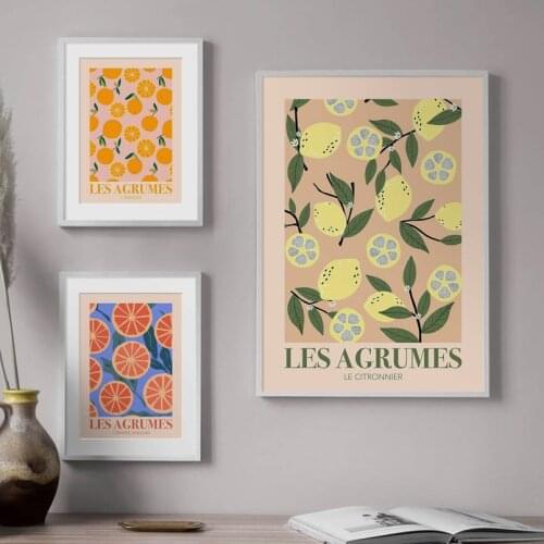 Fruit Market Tangerine Leaf Nordic Posters And Print Modern Wall Art Canvas Painting Gallery Decoration Pictures For Living Room