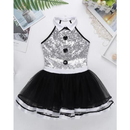 Sequins Kids Children Girls Cosplay Tutu Gowns Dress Fancy Dress Up Party Costume Kids Girls Halloween Modern Dance Dresses