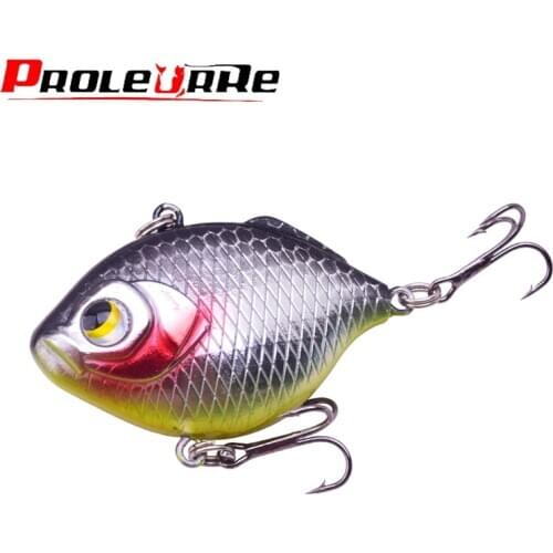 Proleurre Flounder Hard VIB Fishing Lures 4.5cm 3D Eyes Artificial Bait With Treble Hooks Sinking Wobblers Bass Crankbait Tackle