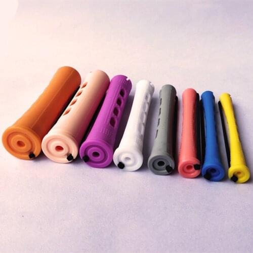 10 Pc Cold Perm Bar Hair Salon Multi-size Hair Curler With Cover Hair Roller Curler Plastic Rubber Band Water Pattern Perm Tool
