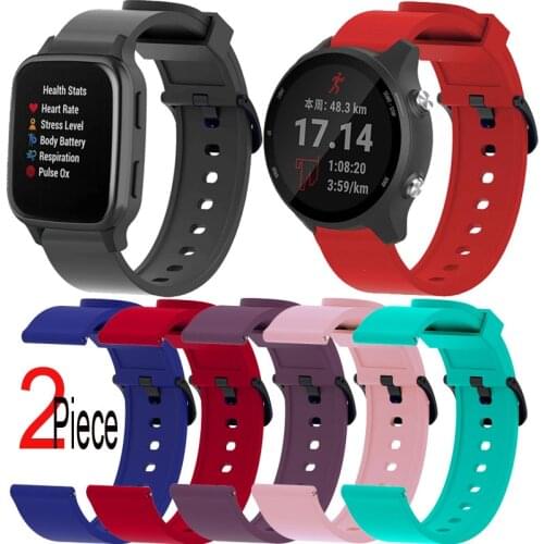 Silicone Watchband For Garmin Venu Sq Forerunner 645 245 245M Vivoactive 3 Music Bracelet Strap 20mm Smart Wristband