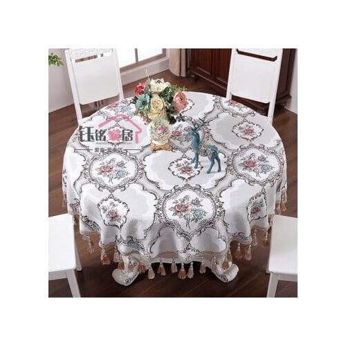 European-style cloth table cloth, pendant tassel coffee table cloth, round table cloth, square and rectangular table cloth