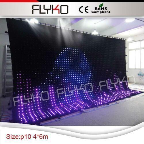 Free shipping p10 4x6m led video cloth curtain