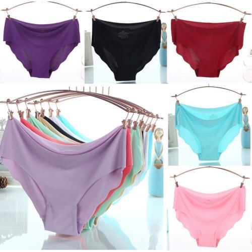 Sexy Women Soft Plain Color Underpants Seamless Lingerie Briefs Hipster Underwear Panties Quick Drying