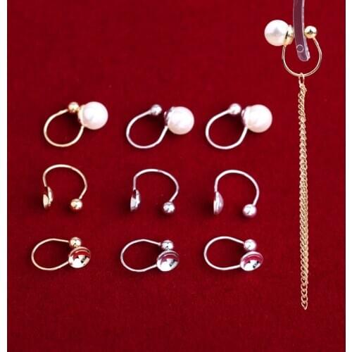 Ear clip Diy ear accessories Painless Invisible Prevent allergy Clip type Pierced female Earrings change ear clip converter