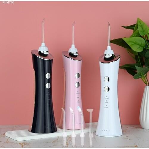 Portable Water Flosser 3 Mode Oral Irrigator USB Charging 5 Nozzle Water Jet 150ml Water Tank IPX7 Waterproof Teeth Cleaner