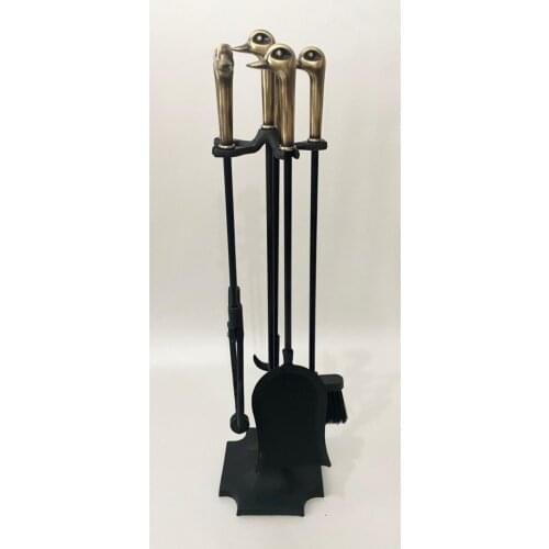 Yellow Tumbled Ball End, Duck Head Triple, Fireplace Tongs Team