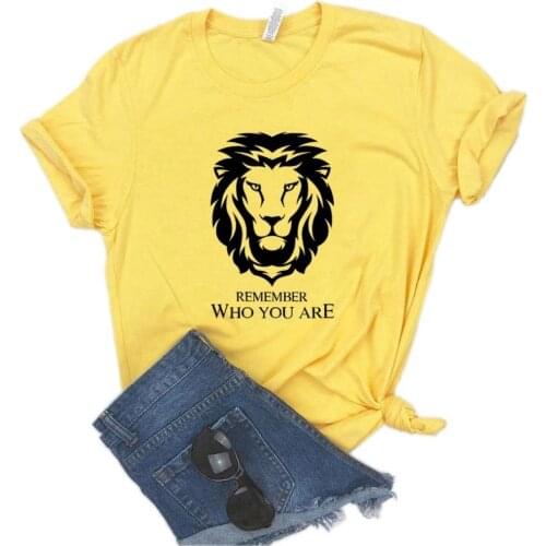 Remember Who You Are Lion Print Women tshirt Cotton Hipster Funny t-shirt Gift Lady Yong Girl 6 Color Top Tee R390
