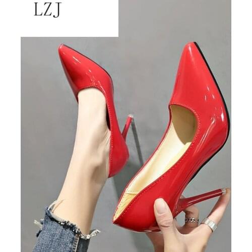 Plus Size 33-48 Womens Pumps High Heels Shoes Woman Stiletto Pointed Toe Female Sexy Party Office Lady Wedding White Shoes