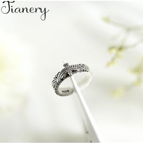 JIANERY Personality Silver Color Eagle Rings For Women Bridal Wedding Jewelry Adjustable Size Finger Rings