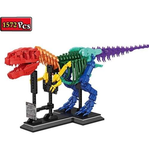Animal World Dinosaur Park Tyrannosaurus Rex Fossil Boy Assembling DIY Model Building Block Toy Model