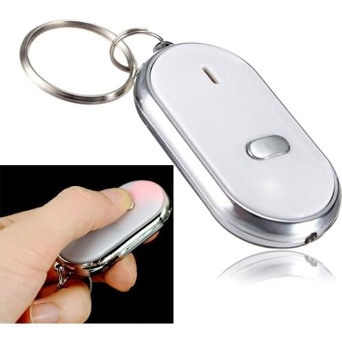 1Pcs 6*4.3cm Whistle Beep Sound Control Torch LED Anti-Lost Key Finder Find Locator Keychain