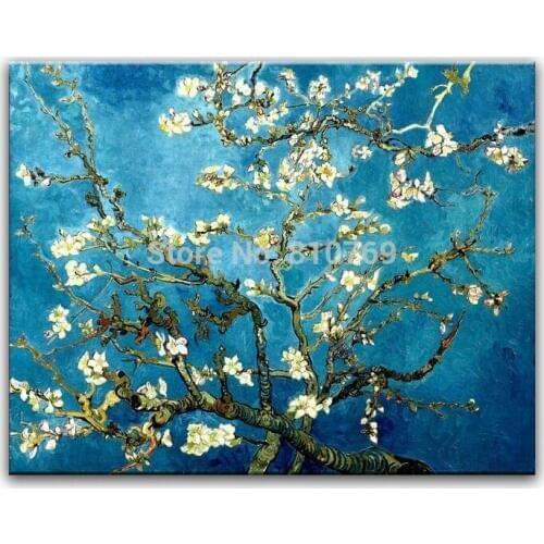100% hand-painted Home decoration oil painting high quality Modern artists painting Van Gogh Blossoming Almond Tree 14121014