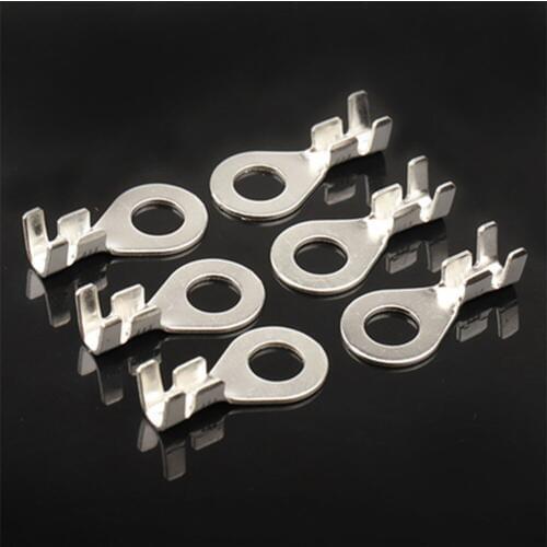 100pcs/lot 431 6mm Dia Copper Circular Splice Terminal Wire Naked Connector For 0.2-6.0mm2