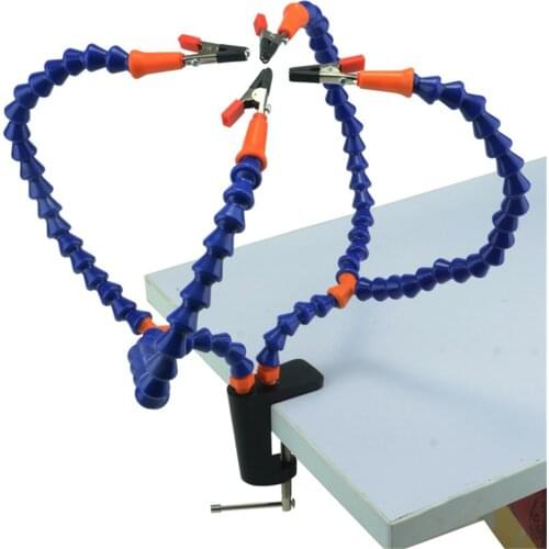 2 Holes 4 Y Arms Aluminum Alloy Soldering Station Flexible Vientiane Arm Welding Repair Circuit Board Tool Third Helping Hands