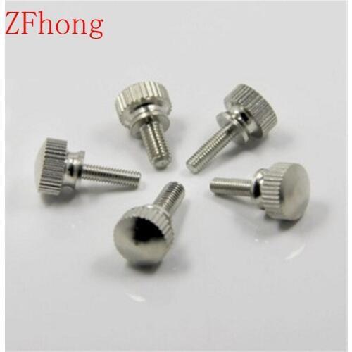 20PCS M3 M4 M5 Brass With Nickel Step Knurled Thumb Screw /Round Head Knurling Hand Twist Screw/Hand Tighten Screws