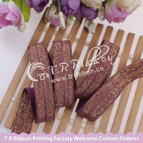 5/8 inch gold glitter folded elastic #90135 thread foes for accessaries, 100yards/lot