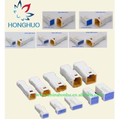 5sets Mini car connector JWPF Series 2/3/4/6/8pin Male and female Automotive connector waterproof housing plug JST06R-JWPF-VSLE
