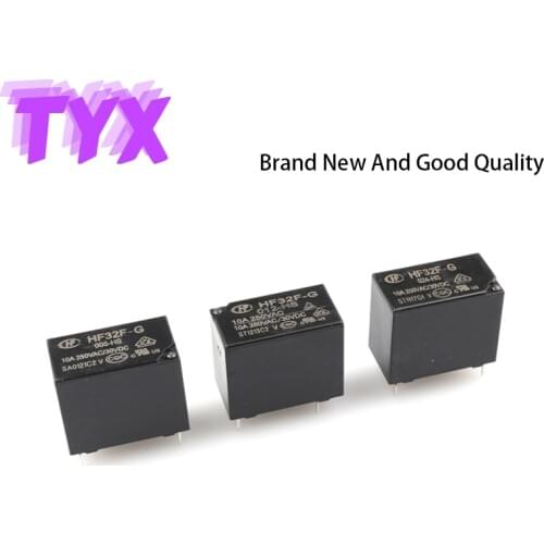 5PCS Power Relays HF32F-G JZC-32F-005-HS JZC-32F-012-HS JZC-32F-024-HS 5V 12V 24V 5A 10A 250VAC 4PIN