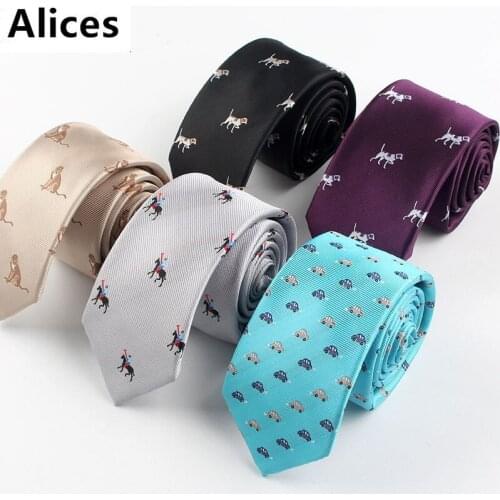 6CM Silk Mens Skinny Ties Cartoon Pattern Floral Jacquard Narrow Necktie Groom Wedding Business Party Gravata Casual