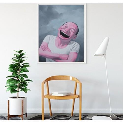 Absurd Figure Wall Art Canvas Painting Chinese Modern Posters And Prints Wall Pictures For Living Room Marble Retro Decoration