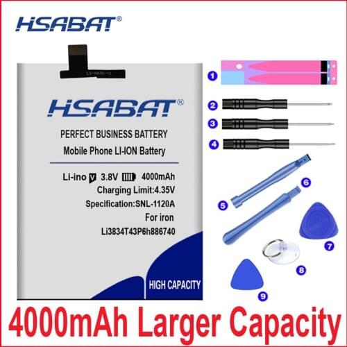 HSABAT 0 Cycle 4000mAh Li3834T43P6h886740 Battery for UMI EMAX TliS600 TCL 3N I718M M2U M2L M2M