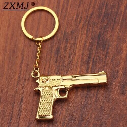 ZXMJ Cross Fire CF keychain Keyring Gold gun Pistol replica guns shooting Game Weapon Cross Fire Key Chain For Fans Jewelry Gift
