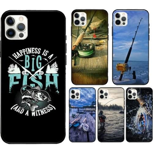 Fishing Rods Fundas For iPhone 12 Pro Max Mini XR X XS Max SE 2020 6S 7 8 Plus 11 Pro Max Phone Case