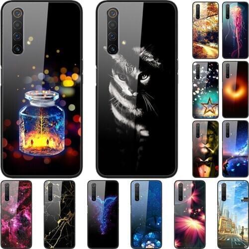 Case For Realme X50 Back Phone Cover Black Silicone Bumper With Tempered Glass Series 1