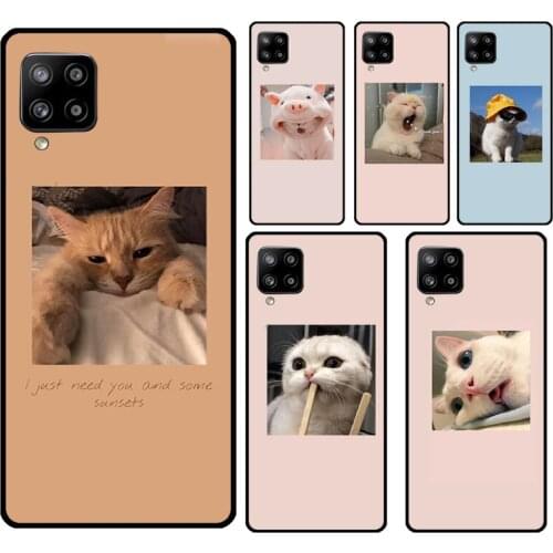 Funny Cute Lovely Cat Case For Samsung A72 A52 A42 A32 A12 A10 A20S A30 A40 A50 A70 A11 A31 A51 A71 A20e A21S