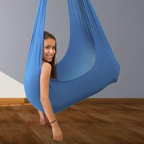 Kids Cotton Swing Hammock for Autism ADHD ADD Therapy Cuddle Up to 88lbs Sensory Child Therapy Elastic Parcel Steady Seat Swing