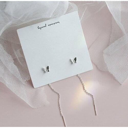 Long Tassel Butterfly Drop Earrings Gold Silver Color 2021 Korean Hanging Women Earrings Fashion Party Jewelry Gift Dropshipping