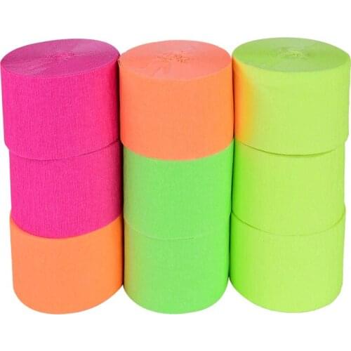 25m Fluorescent Birthday Paper Banner Luminous Party Neon Light Ultraviolet Luminous Wedding Birthday Party Flag Decoration