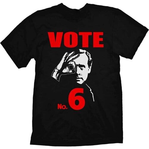 The Prisoner T-Shirt Vote 6 Inspired by The 1967 Patrick McGoohan TV Series Black(1)