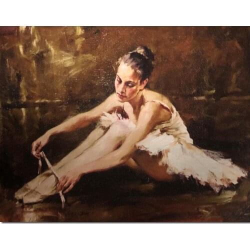 Canvas Wall Art Ballet Painting Handmade Oil Figure Artwork Ballerina Dancer Contemporary Living Room BathRoom Office Wall Decor