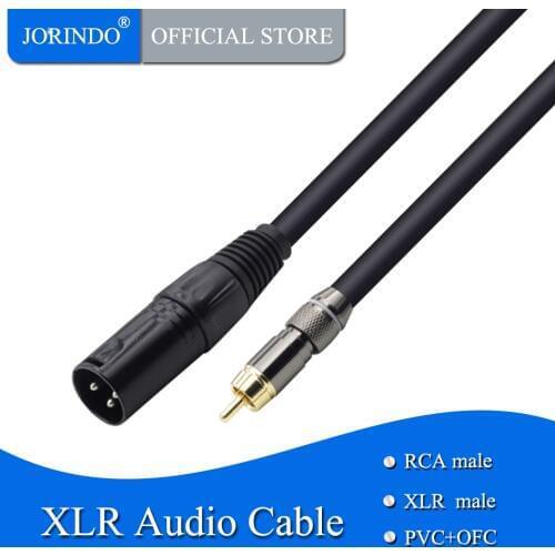 JORINDO 4M/13FT 3 pin XLR male to RCA male Microphone audio cable,RCA to XLR AC line,For microphone amplifier sound card