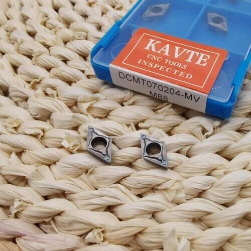 KAVTE 10PCS DCMT070204-MA DCMT070204-MV DCMT11T304 TCMT11T308-MA MV Inserts Colorful coating, Special for stainless steel