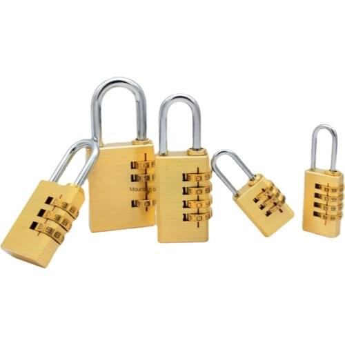 Brass Mini Luggage 4 Wheels Code Lock Customs Luggage Locker Small Code Wheel Padlock