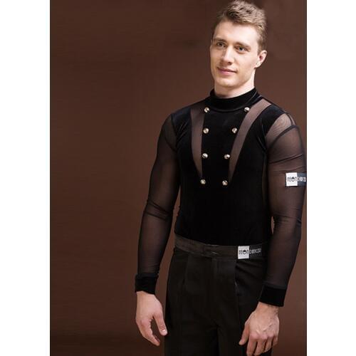 MenS High-end Tops Latin Dance Dress Long Sleeve New Performance Costume Tailored Competition Stage Wear Ballroom Shirts BL2802