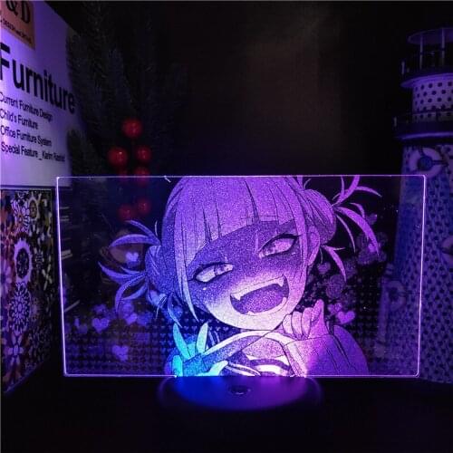My Hero Academia Himiko Toga 3D Night Light Cross My Body Boku No Hero Anime Figure Manga Lampara Led Luminaria Neon Lampe Gifts
