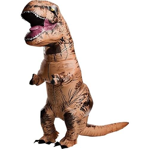 New Halloween Inflatable T-Rex Dinosaur Costume Halloween Blow Up Deluxe Dinosaur Fancy Dress Costume Props