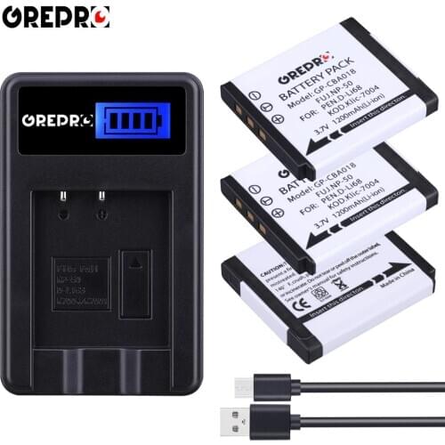 3Pcs NP-50 Battery with D-Li68 KLIC-7004 NP50 Battery Charger for Fujifilm X10 X20 F50FD F60FD F70EXR F75EXR F80EXR F85EXR