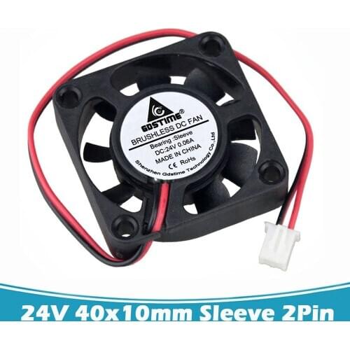 2 Pcs Gdstime DC 24V 2Pin 4010 3D Printer Cooler Fan 4cm 40mm 40x10mm Ventilation Axial Flow Brusheless Case Cooling Fan