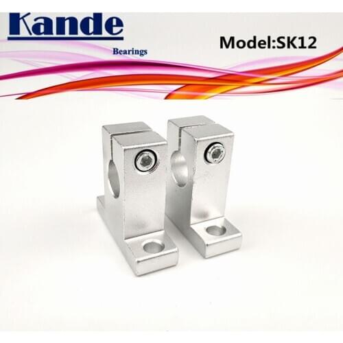 Kande Bearings 4pcs SK12 12mm linear shaft support for 3D printers sliding SK12 12mm