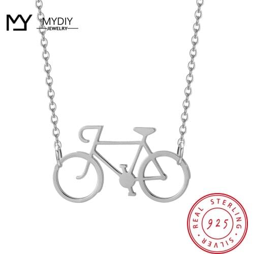 Bicycle 925 Sterling Silver Pendant Fashion Necklace Classic Womens Jewelry Girlfriend Birthday Romantic Gift For Men Souvenir
