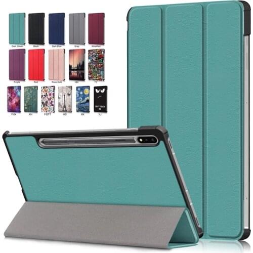 For Samsung Galaxy Tab S7 Case SM-T870 SM-T875 Folding Stand Folio Smart Cover for Funda Samsung Galaxy Tab S7 11 inch Tablet